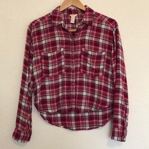 Forever 21 cropped flannel shirt